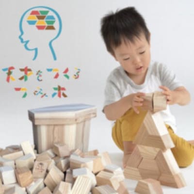 天才をつくる積み木-てんつみ-　72個入り・スツール型木箱