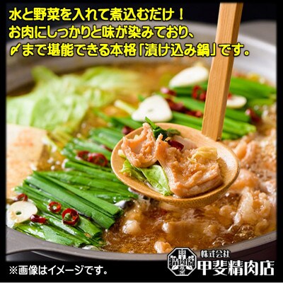 【(株)甲斐精肉店】九州産味付もつ鍋 「牛・豚食べ比べ」セット1.6kg 120