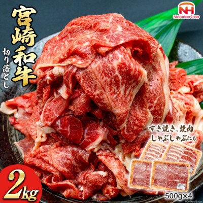 宮崎県産和牛切り落とし　2kg(500g×4個)(日向市)