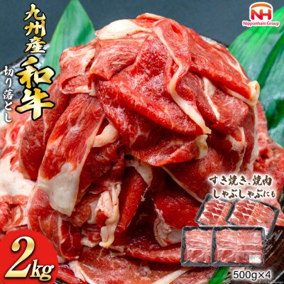九州産和牛切り落とし2kg(500g×4個)(日向市)