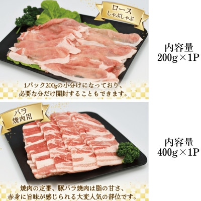 【計1.5kg】宮崎県産豚肉4種セット(ロースしゃぶしゃぶ、バラ焼肉、ロースとんかつ、小間切れ)