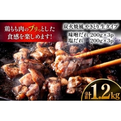 【新登場】 炭火焼鳥 炭火焼風やきとり 生タイプ 塩だれ 味噌だれ 各200g×3p 計6P(日向市