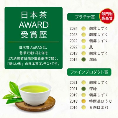 日本茶AWARD プラチナ賞受賞茶　煎茶「晟」70g×2本