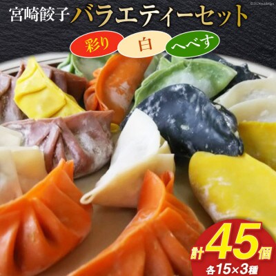 宮崎餃子 バラエティーセット 彩り・白・へべす 各15個 計45個