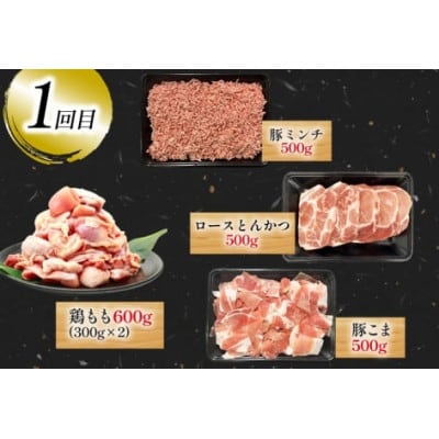 【毎月定期便】豚肉 鶏肉 宮崎県産(日向市)全3回