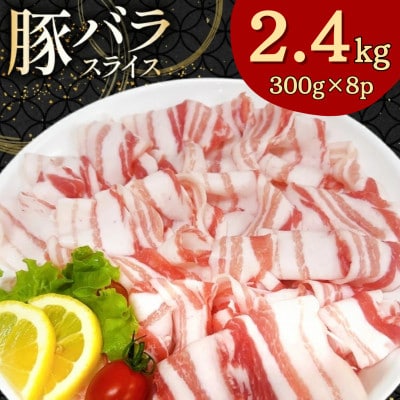 宮崎県産 豚バラ しゃぶしゃぶ用 300g 8p 計 2.4kg セット(日向市)
