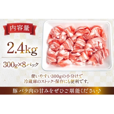 宮崎県産 豚バラ しゃぶしゃぶ用 300g 8p 計 2.4kg セット(日向市)