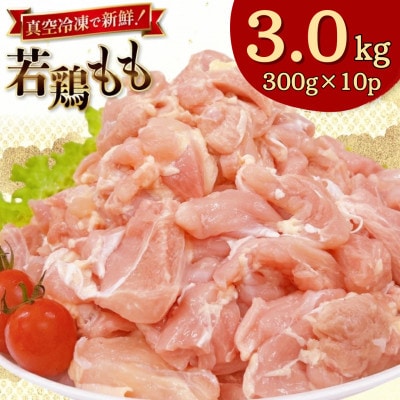 宮崎県産 若鶏 もも切身 300g 10p 計3kg セット(日向市)
