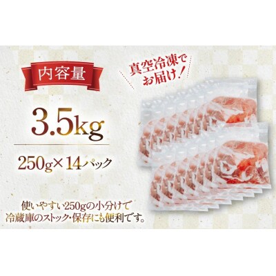 宮崎県産 豚肉 切り落とし 250g 14袋 計3.5kg セット(日向市)