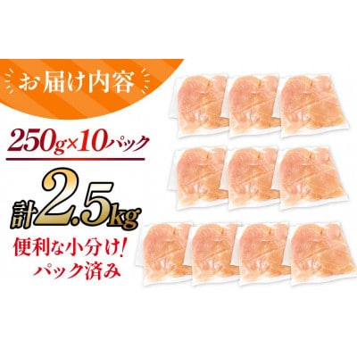 宮崎県産 若鶏ささみ 2.5kg セット(日向市)