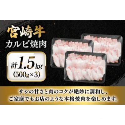 宮崎牛 カルビ 焼肉 500g×3p 計1.5kg(日向市)