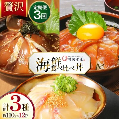 【毎月定期便】 海鮮丼 海鮮漬け丼 食べ比べ 全3回