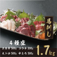 大トロ・中トロ・上赤身・コウネ4種　贅沢セット　1700g(あさぎり町返礼品)