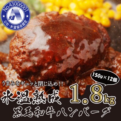 氷温(R)熟成 黒毛和牛ハンバーグ150g×12個(あさぎり町)