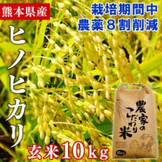 【令和4年産】熊本県産ヒノヒカリ　玄米10kg　栽培期間中農薬8割削減