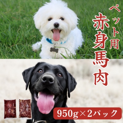 【ペット用】馬肉切り落とし 1900g(950g×2パック)(あさぎり町返礼品)