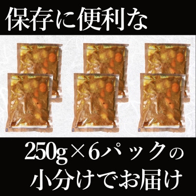 【訳あり】具だくさんやわらか牛タンカレー250g×6パック　計:約1.5kg