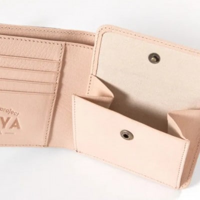 《国産鹿革×阿波藍染》手作り 軽量二つ折り財布(紺色)　DIYA