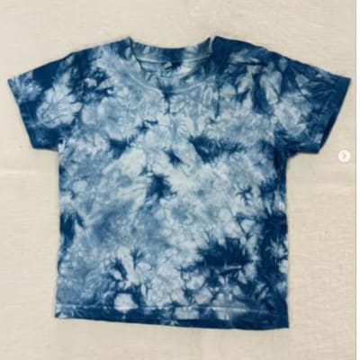 《120cm》三好の藍染　藍染子供服Tシャツ(叢雲染め)　綿100%　男の子/女の子人気柄