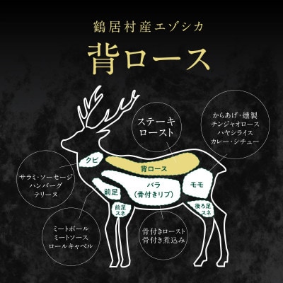 北海道鶴居村産 鹿肉(エゾシカ肉)高品質 背ロース400g ステーキカットジビエ 
