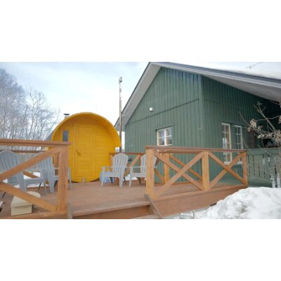 マナミキャビン1泊2日宿泊【ロシア製バレルサウナ完備】