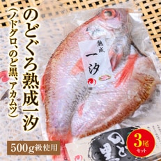 のどぐろ熟成一汐(ノドグロ、のど黒、アカムツ) 500g級使用 仕上がり後370g以上 3尾セット