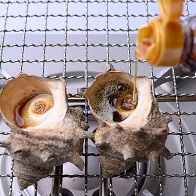 BBQにぴったり!天然サザエ　ボイル済み　1.6kg　中サイズ(16～21個)　※万能ダシ付き