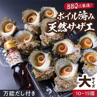 BBQにぴったり!天然サザエ　ボイル済み　1.6kg　大サイズ(10～15個)　※万能ダシ付き