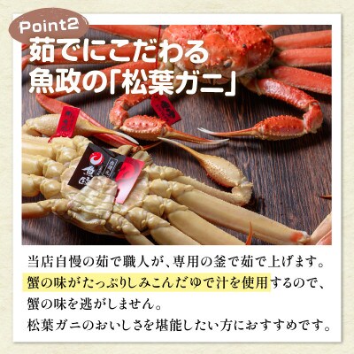 茹でプレミアムズワイガニ(松葉・越前)魚政BLACK特撰 900g級 　2匹(2025年1月～発送)