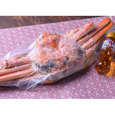 【急速冷凍　松葉ガニ】魚政BLACK 茹でズワイガニ小サイズ 1杯【姿のまま】カニ酢付き
