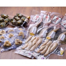 BBQにぴったり!誰でも簡単に焼ける　サザエ&白イカ&干物セットに、サザエご飯のおにぎり付き　4人用