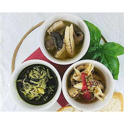 おつまみ惣菜 『京のわひーじょ』3種(各110g) 宇治抹茶風味・実山椒風味・生姜風味のアヒージョ