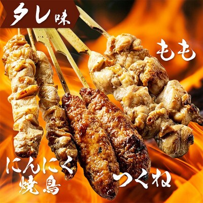 老舗居酒屋 炭火焼き鳥セット(6種×2本)タレと塩味 もも・つくね・にんにく焼き鳥・ズリ・なんこつ