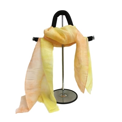 シルク100% 『ぼかし染めストール 』黄色×オレンジ系 45cm×175cm 上品で優しい肌触り