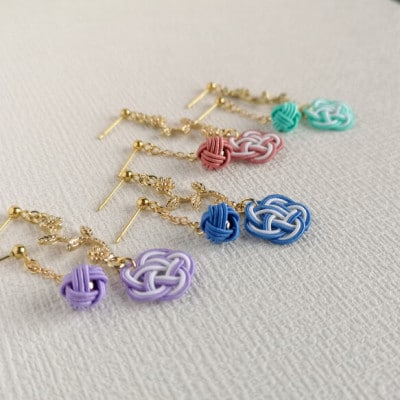 *すおう* 『花時』アシンメトリーピアス/水引ピアス