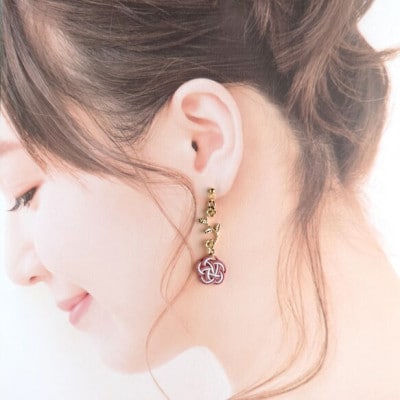 *すおう* 『花時』アシンメトリーピアス/水引ピアス