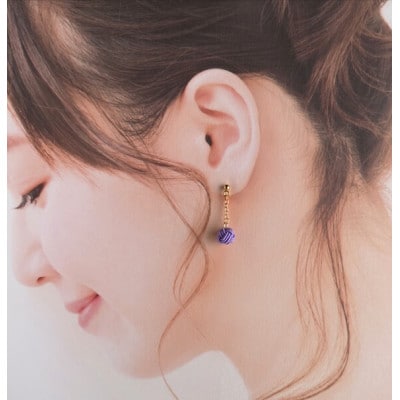 *桔梗色* 『花時』アシンメトリーピアス/水引ピアス