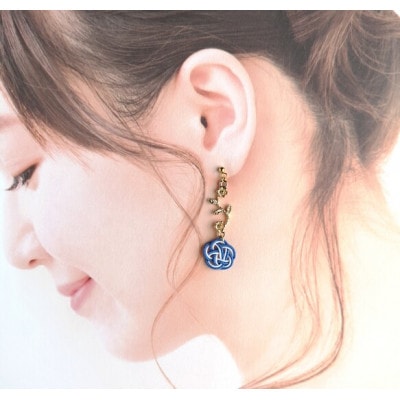 *瑠璃色*　『花時』アシンメトリーピアス/水引ピアス