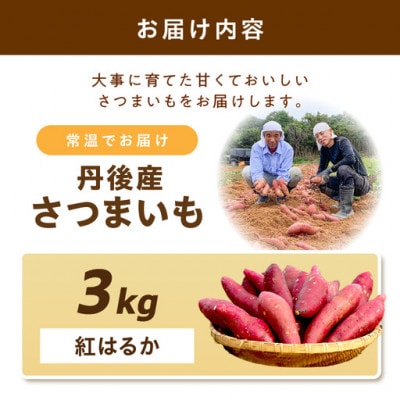 あま〜い幸せ♪極上のしっとり感と甘味が特徴  京丹後産 紅はるか 3kg　農家直送