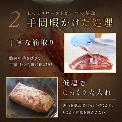 国産黒毛和牛の本格ローストビーフ(スライス済み)　60g×3袋×2　特製ソース付　冷凍・小分けで便利