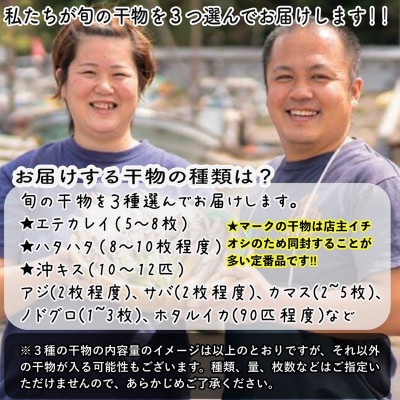 【2024年11月下旬発送】京都 京丹後の地元鮮魚店が作ったお任せ干物　3種【訳あり】