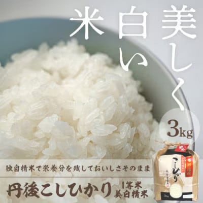 令和8年産　丹後こしひかり1等米3kg　美白精米