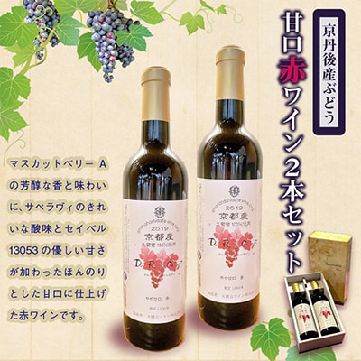 【天橋立ワイン】京丹後産ぶどうを醸造した甘口の赤ワイン 720ml 2本 天橋立ワイナリー直送