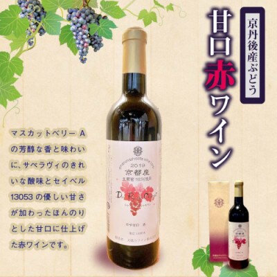 【2ヵ月毎定期便】京丹後産ぶどうを醸造した甘口の赤ワイン 720ml ワイナリー直送全3回
