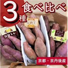 直売所直送「京都京丹後産 訳ありさつまいも3種食べ比べセット」計3kg(2024年10月下旬～発送)