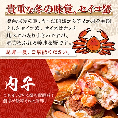 【期間エリア限定!】厳選!逸品! 釜茹で セイコ蟹10杯　冷蔵