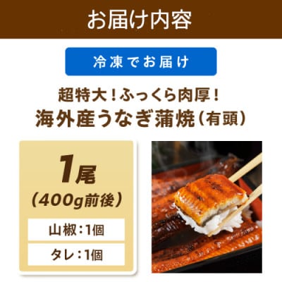 【7月中旬より順次発送】超特大!ふっくら肉厚!うなぎ蒲焼 1尾 400g前後