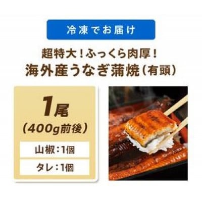 【7月下旬より順次発送】超特大!ふっくら肉厚!うなぎ蒲焼 1尾 400g前後