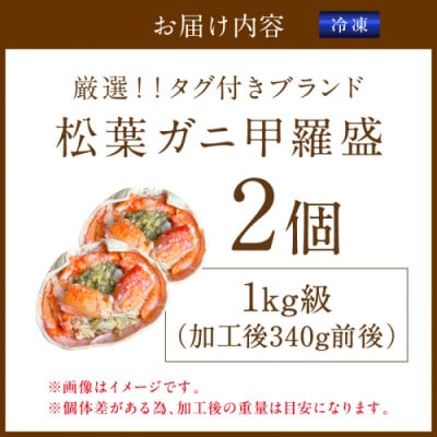 【厳選!タグ付きブランド蟹】松葉ガニ甲羅盛 2個(1000g級) むき身なのでお手軽に食卓へ