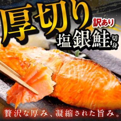 【毎月定期便】【訳あり・不揃い】お手軽!絶品!厚切り 塩銀鮭切身 (プロトン凍結)約1kg 全3回